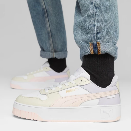 Кроссовки женские Puma Carina Street бело-бежево-сиреневого цвета