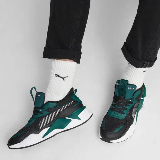 Кроссовки мужские Puma RS-X Geek черно-малахитового цвета