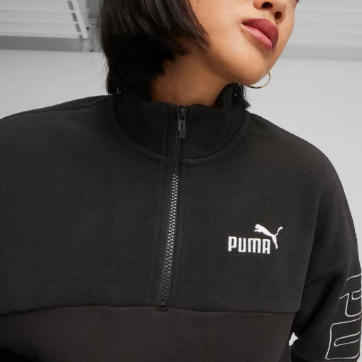 Худи женское Puma Power Colorblock Crew черного цвета