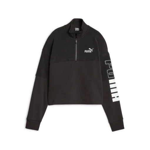 Худи женское Puma Power Colorblock Crew черного цвета