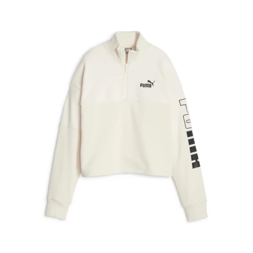 Худи женское Puma Power Colorblock Crew молочного цвета