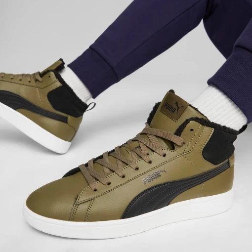 Високі кеди чоловічі Puma Smash 3.0 Mid WTR оливкового кольору