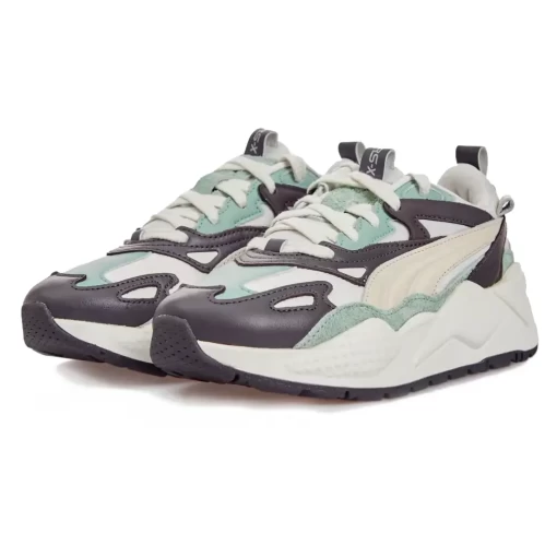 Кроссовки женские Puma RS-X Efekt Lux Wns черно-бело-зеленого цвета