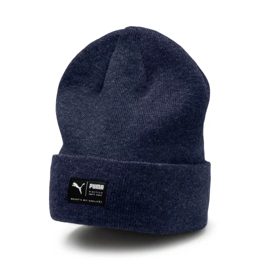 Шапка женская-мужская Puma Archive heather beanie темно-синего цвета
