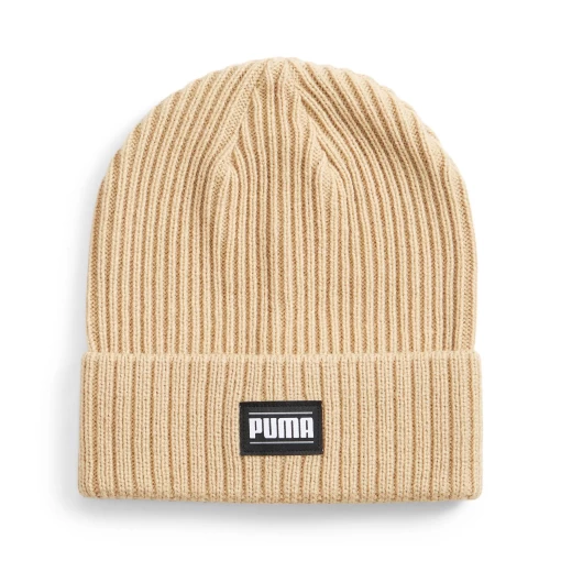 Шапка жіноча-чоловіча Puma Ribbed Classic Cuff Beanie бежевого кольору
