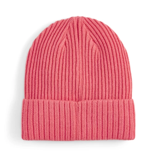 Шапка женская Puma Ribbed Classic Cuff Beanie кораллового цвета