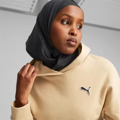 Худи женское Puma Better Essentials Hoodie FL бежевого цвета