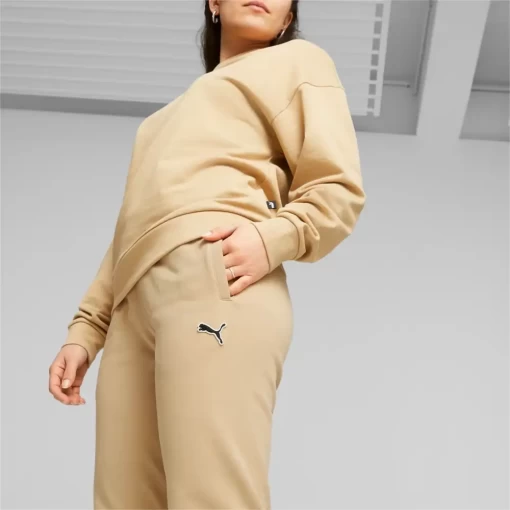 Спортивные брюки женские с флисом Puma Better Essentials Pants бежевого цвета
