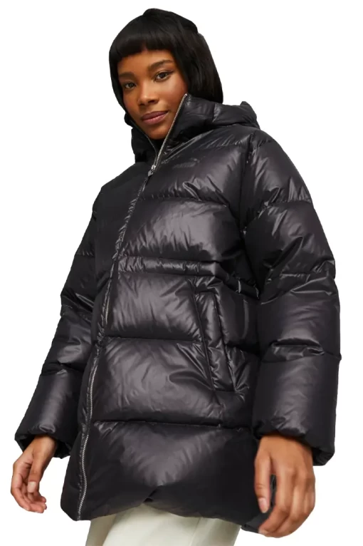 Куртка пуховик женская Puma Style Hooded Down Jacket черного цвета