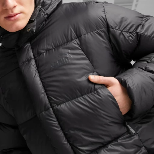 Пальто пуховик мужское Puma Long Hooded Down Coat черного цвета