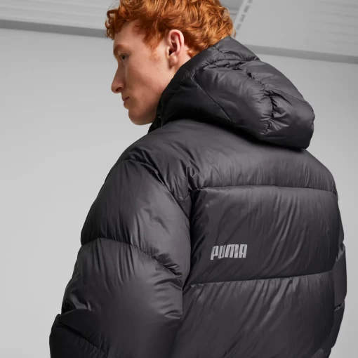 Пальто пуховик мужское Puma Long Hooded Down Coat черного цвета