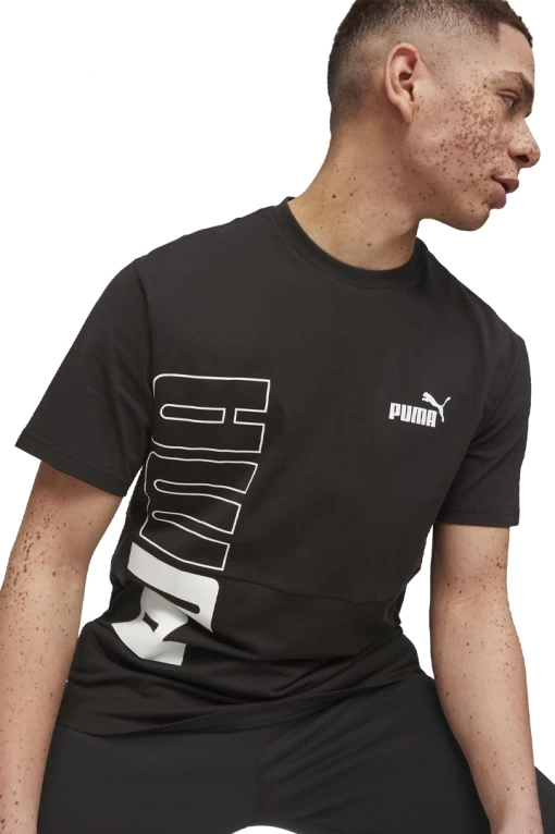 Футболка чоловіча Puma Power Colorblock Tee чорного кольору