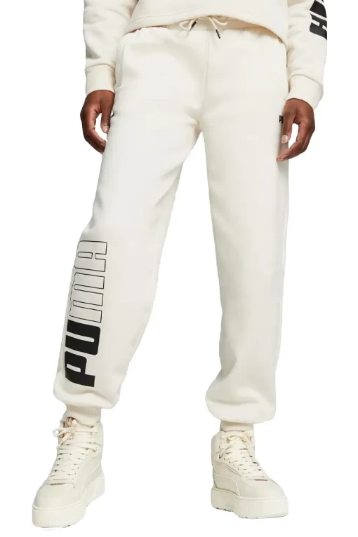 Спортивные брюки женские Puma Power Sweatpants молочного цвета