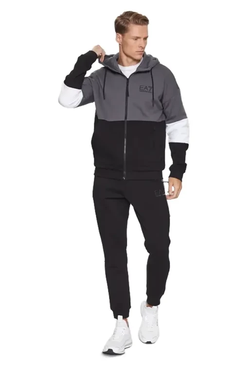 Спортивний костюм чоловічий EA7 Emporio Armani Tracksuit сіро-чорного кольору
