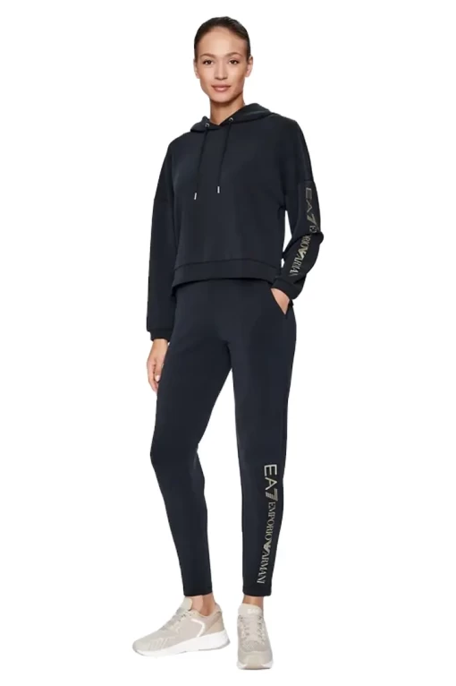Спортивный женский костюм EA7 Emporio Armani Tracksuit черного цвета