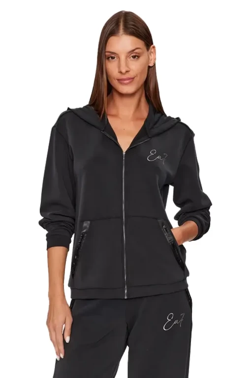 Толстовка женская EA7 Emporio Armani Sweatshirt черного цвета