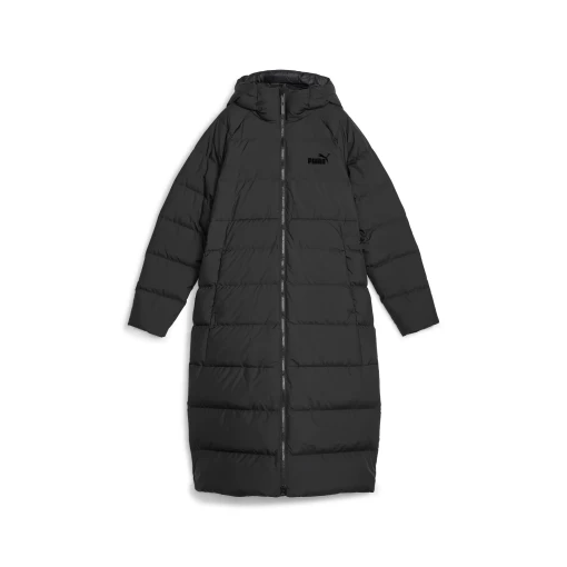 Пальто пуховое женское Puma Long Hooded Down Coat черного цвета