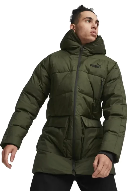 Пальто пуховик чоловіче Puma Protective Hooded Down Coat колір хакі