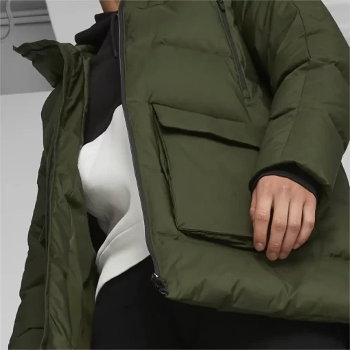 Пальто пуховик чоловіче Puma Protective Hooded Down Coat колір хакі