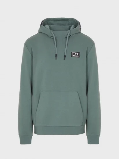 Худі чоловіче EA7 Logo Series темно-зеленого кольору