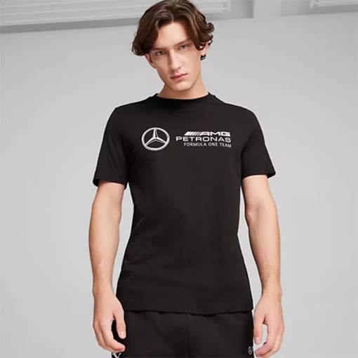Футболка чоловіча Puma MAPF1 ESS Logo Tee чорного кольору