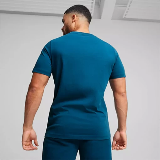 Футболка мужская Puma MAPF1 ESS Logo Tee синего цвета