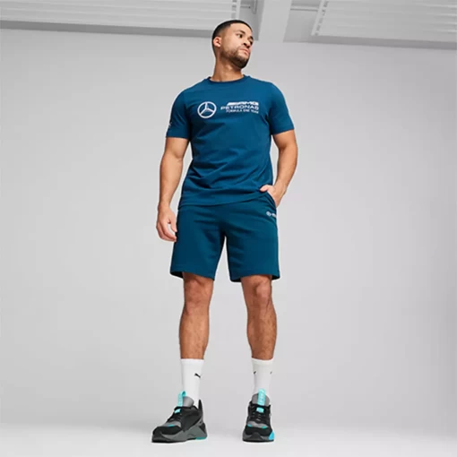 Футболка мужская Puma MAPF1 ESS Logo Tee синего цвета