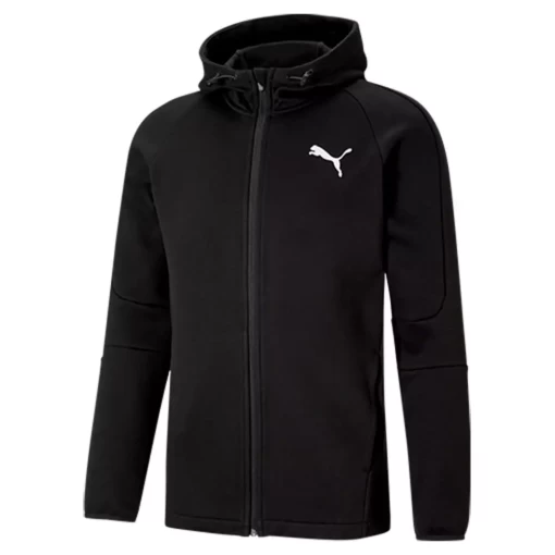 Толстовка чоловіча Puma EVOSTRIPE Core FZ Hoodie чорного кольору