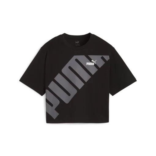 Футболка женская PUMA POWER Cropped Tee черного цвета
