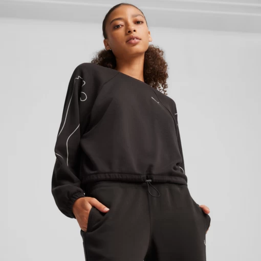 Світшот жіночий PUMA MOTION Crew TR чорного кольору