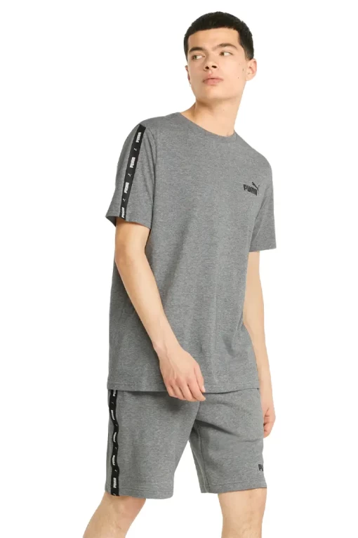 Футболка чоловіча PUMA ESS+ Tape Tee сірого кольору