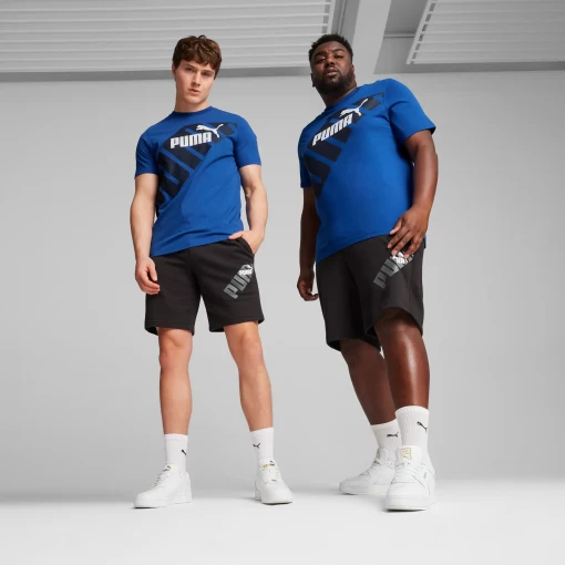 Спортивные шорты мужские PUMA POWER Graphic Shorts черного цвета
