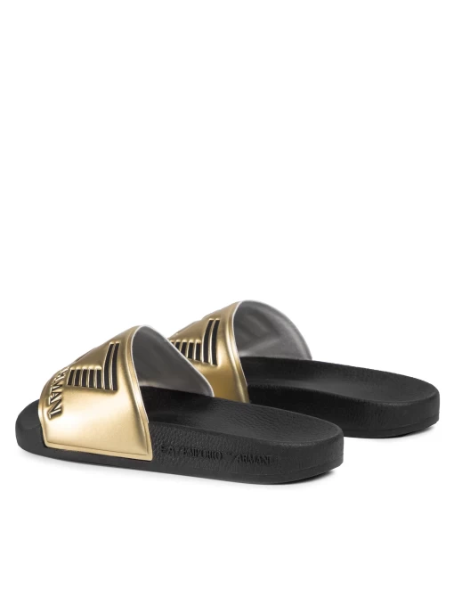 Шльопанці жіночі EA7 Emporio Armani чорно-золотого кольору
