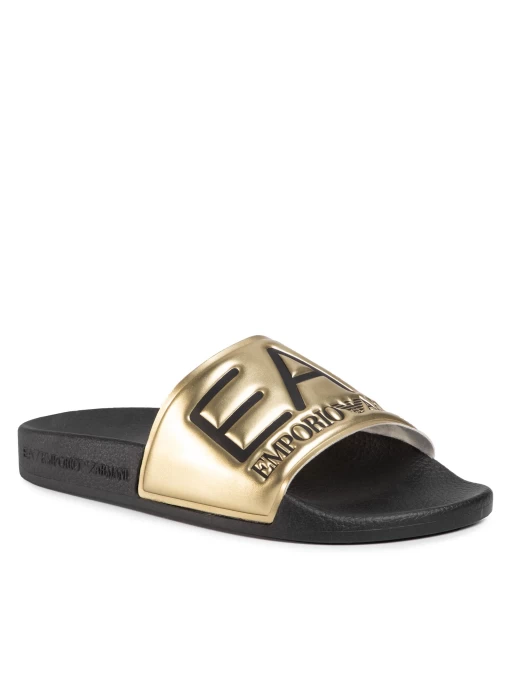 Шльопанці жіночі EA7 Emporio Armani чорно-золотого кольору