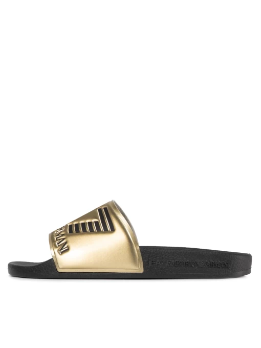 Шльопанці жіночі EA7 Emporio Armani чорно-золотого кольору