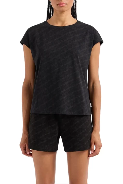 Футболка жіноча EA7 Emporio Armani чорного кольору 3DTT04 TJUBZ 1200