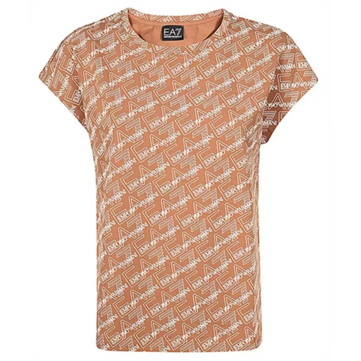 Футболка жіноча EA7 Emporio Armani світло-коричневого кольору 3DTT04 TJUBZ 1731