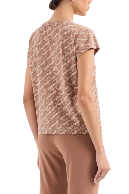 Футболка жіноча EA7 Emporio Armani світло-коричневого кольору 3DTT04 TJUBZ 1731