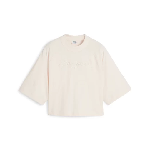 Футболка жіноча PUMA CLASSICS+ Oversized Tee світло-бежевого кольору