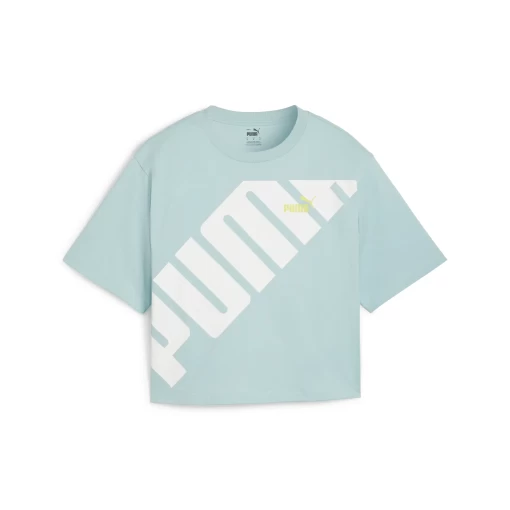 Футболка жіноча PUMA POWER Cropped Tee світло-блакитного кольору