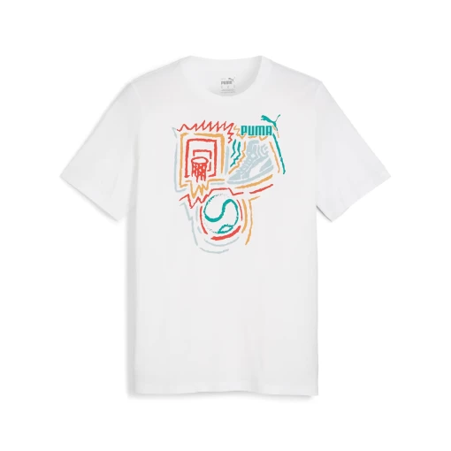 Футболка чоловіча PUMA GRAPHICS Year of Sports Tee білого кольору