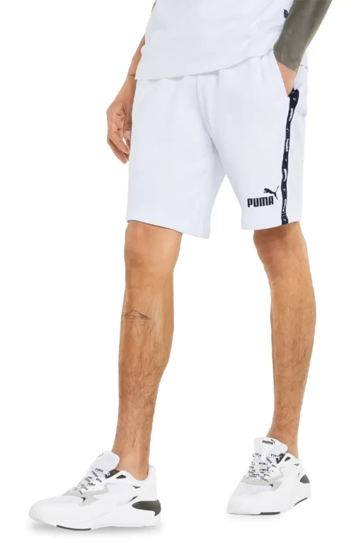Спортивные шорты мужские PUMA ESS+ Tape Shorts белого цвета