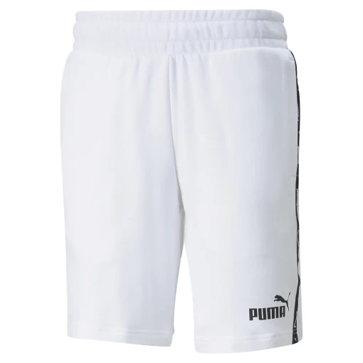 Спортивные шорты мужские PUMA ESS+ Tape Shorts белого цвета