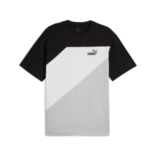 Футболка чоловіча PUMA POWER Colorblock Tee чорно-білого кольору