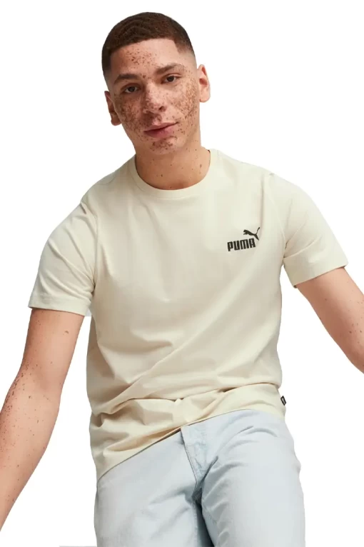 Футболка чоловіча PUMA ESS Small Logo Tee молочного кольору