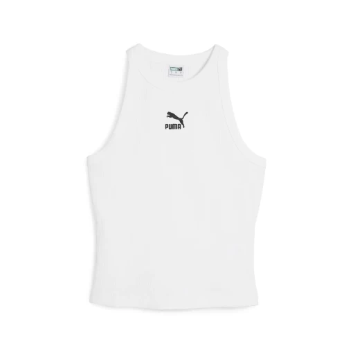Майка жіноча Puma CLASSICS Ribbed Slim Tank білого кольору