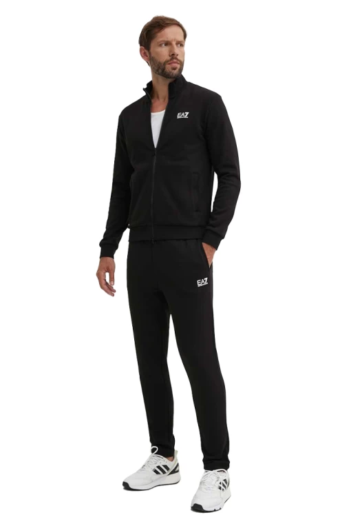 Спортивный костюм Emporio Armani EA7 Tracksuit  на молнии мужской черного цвета