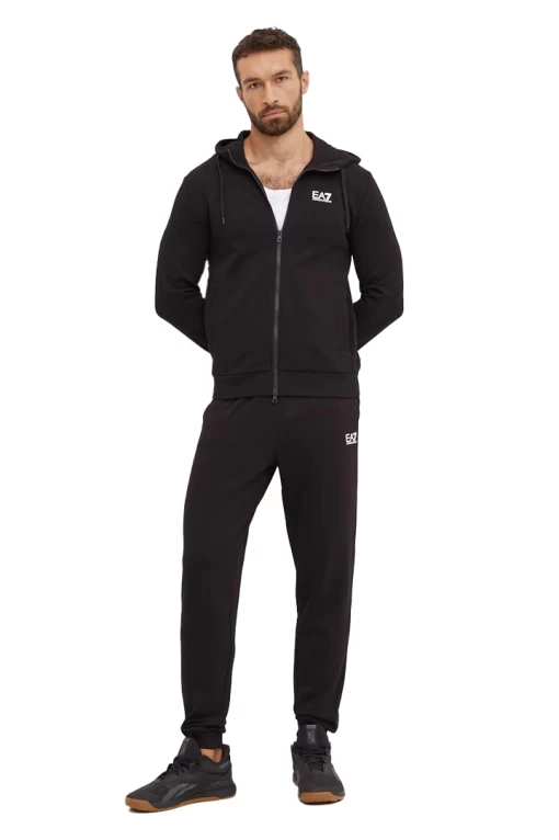 Спортивний костюм чоловічий Emporio Armani EA7 Tracksuit на блискавці чорного кольору