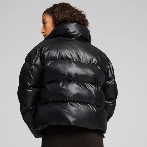 Куртка женская PUMA Shiny Puffer Jacket черного цвета