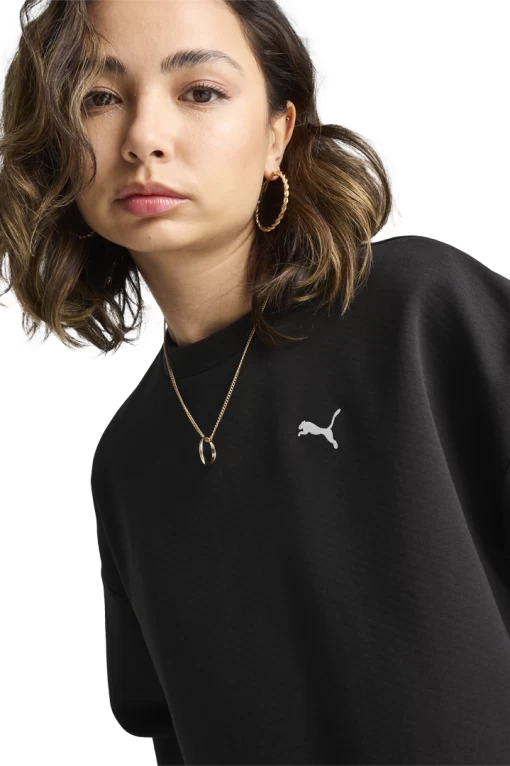 Свитшот женский PUMA WARDROBE ESS Oversized Crew черного цвета
